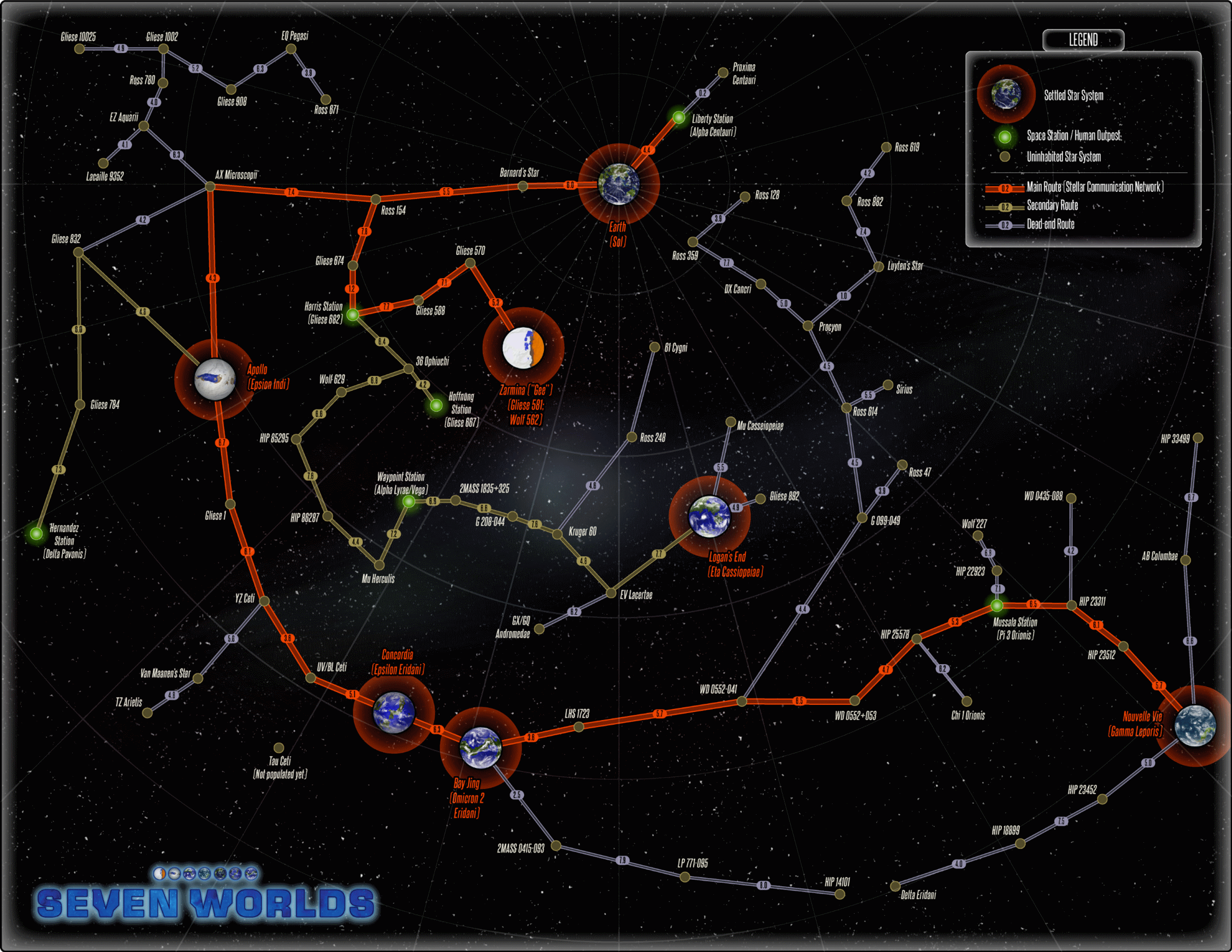 Seven Worlds Full Starmap